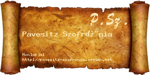 Pavesitz Szofrónia névjegykártya
